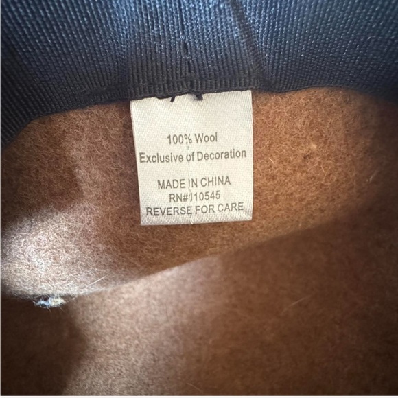 Elegant Brown 100% Wool Wide-Brim Hat - Picture 4 of 4